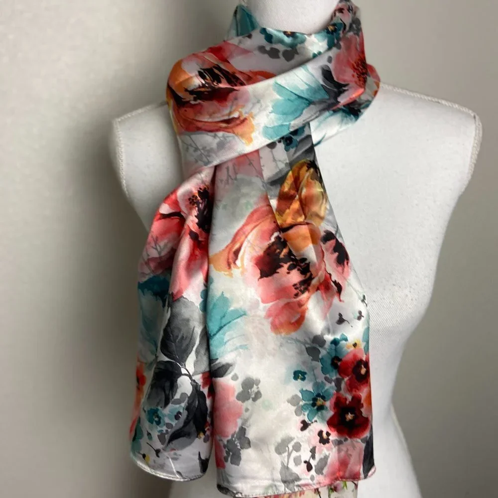 NWOT Floral Large Scarf 28